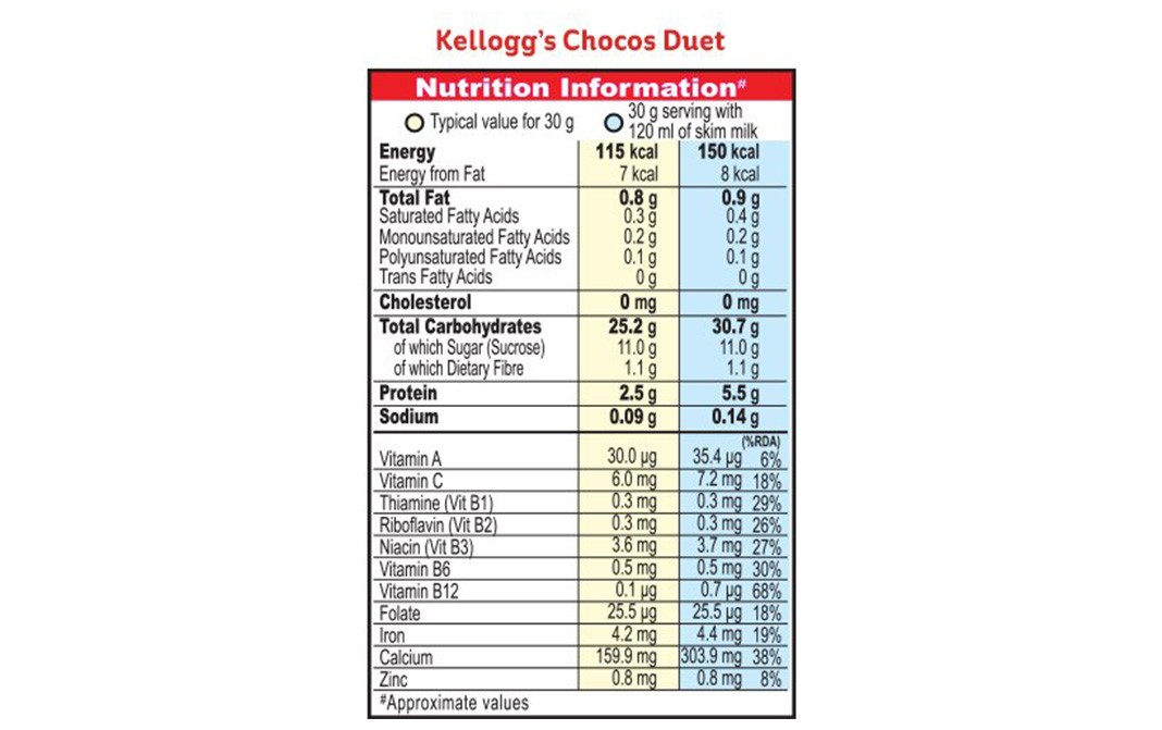 Kellogg's Chocos Duet    Box  375 grams